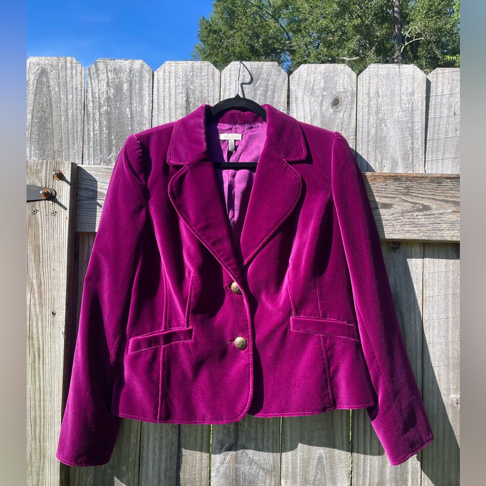 Madison Velvet Blazer in Rich Fuchsia